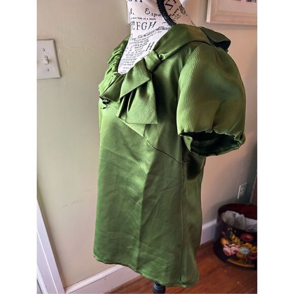 Ann Taylor Ruffle Short Sleeve Women's Blouse - Picture 10 of 11